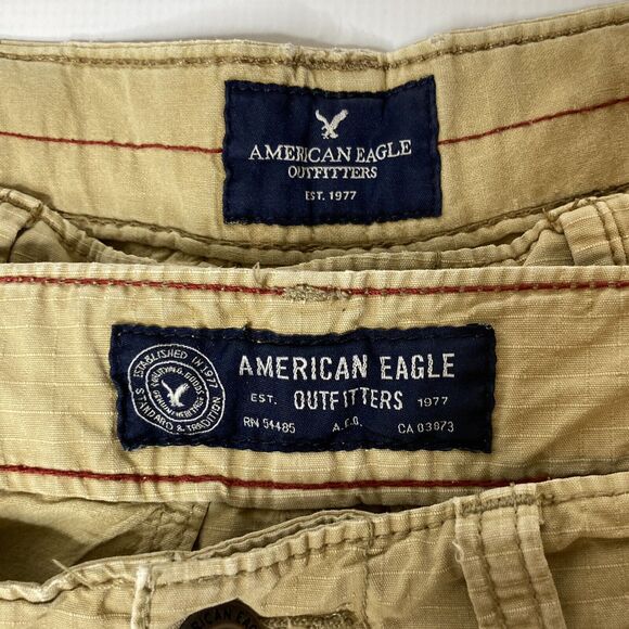 American Eagle AE Longboard Lot Of 2 Ripstop Cargo Shorts Size 28 X 12” Inseam - Picture 2 of 11